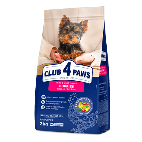 CLUB 4 PAWS PREMIUM СOMPLETE DRY PET FOOD FOR PUPPIES OF MINIATURE AND SMALL BREEDS “CHICKEN”